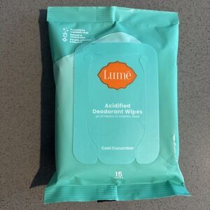 Lume Acidified‎ Deodorant Wipes Cool Cucumber 15 Count